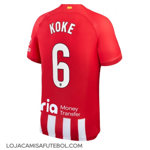 Camisa de Futebol Atletico Madrid Koke #6 Equipamento Principal 2023-24 Manga Curta